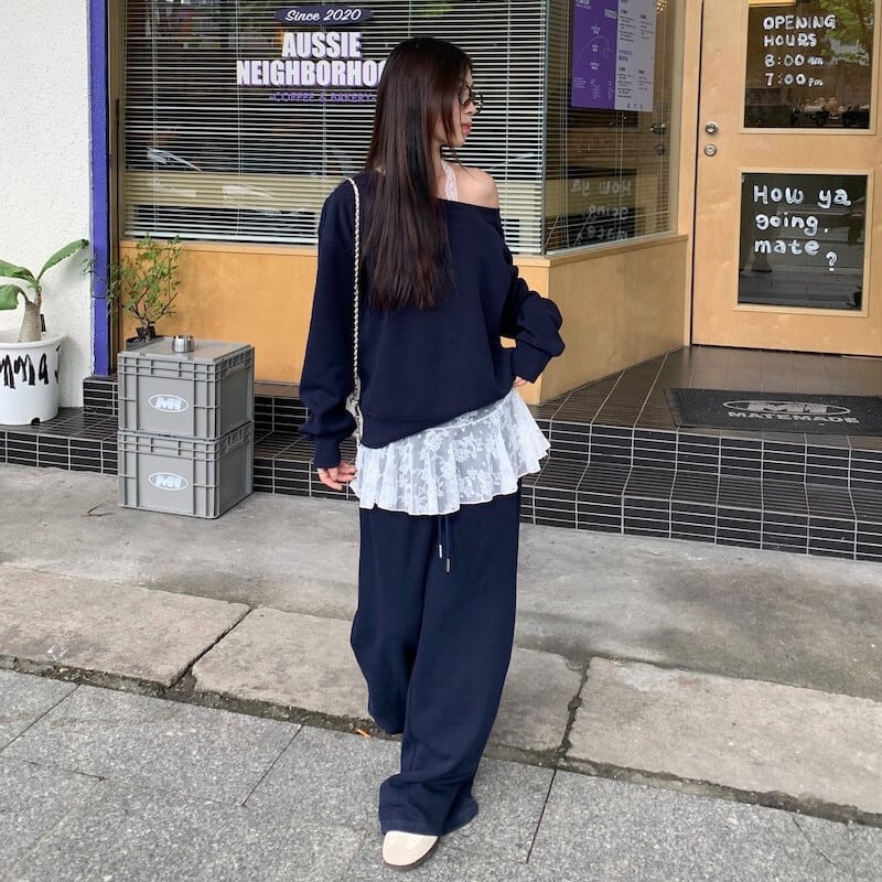 【set】レースキャミソール×プルオーバー×パンツセット　M29972
