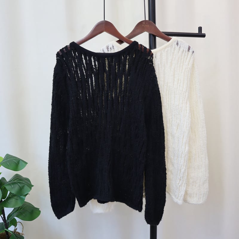 【tops】カットワークニットセーター　M25527