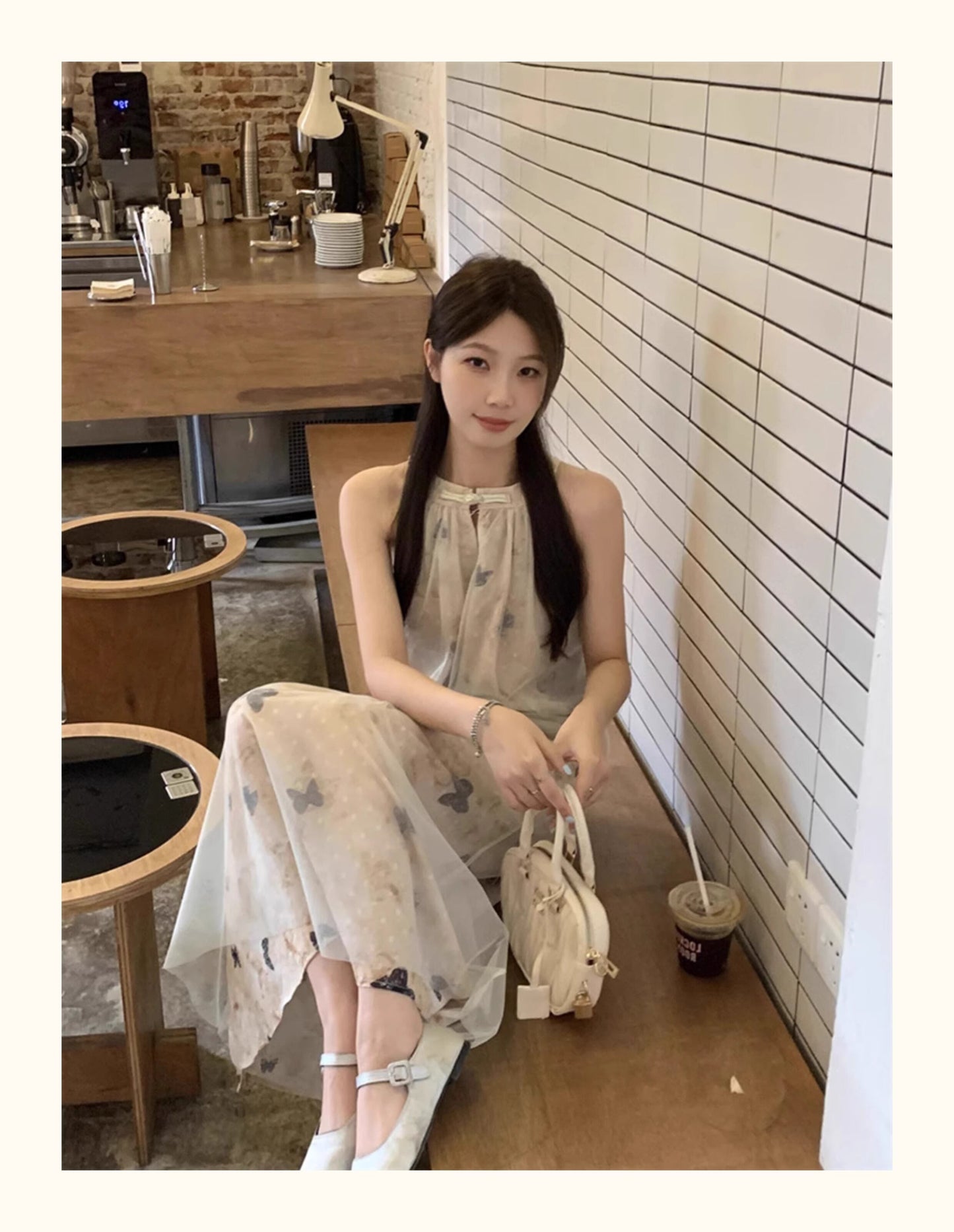 【dress】ホルターネックプリントワンピース G21520