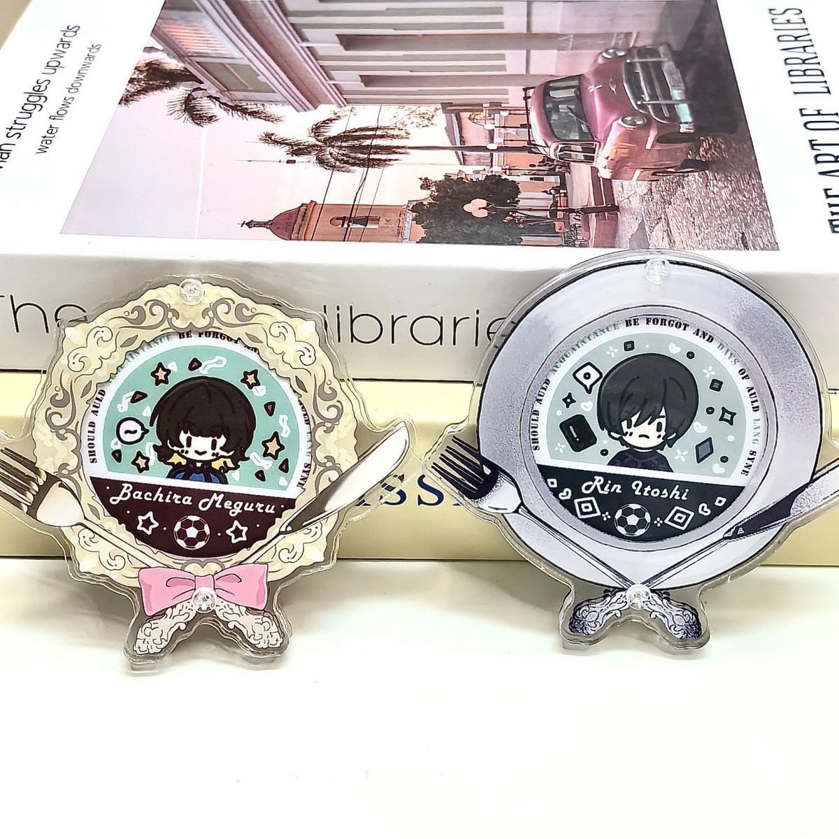 【GOODS】 58mm ディスプレイ ナイフとフォーク 缶バッジホルダー Ｑ2158