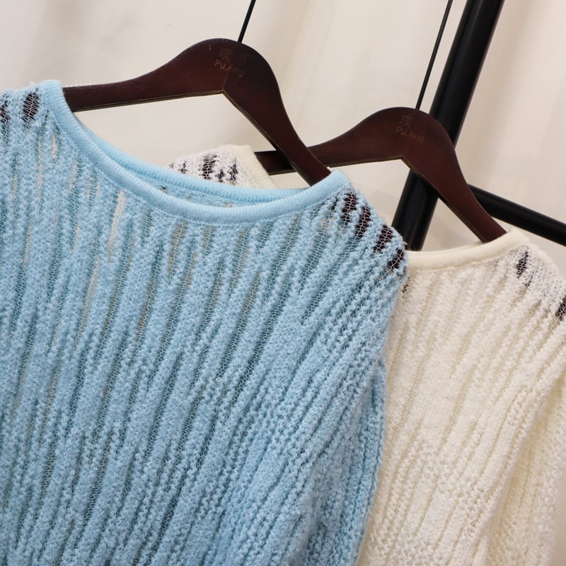 【tops】カットワークニットセーター　M25527