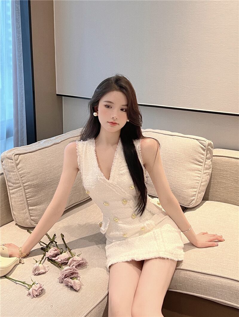 【dress】Vネックノースリーブワンピース G20341