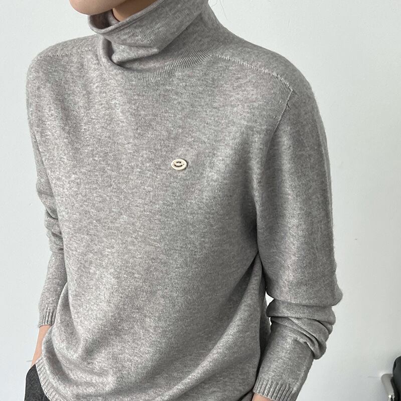 【tops】ハイネックニットトップス Q7090