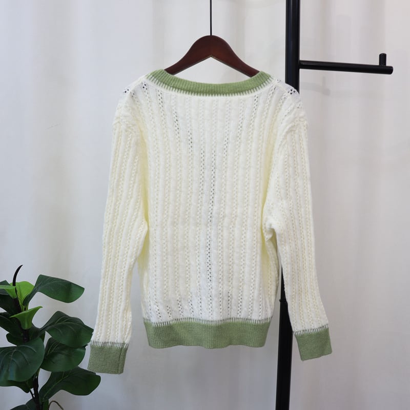 【outer】Vネックニットカーデ　M25440