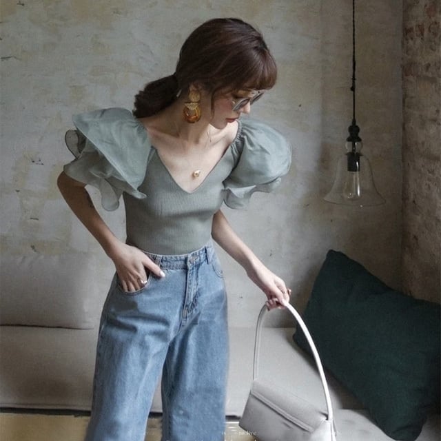 【tops】パフスリーブTシャツG20272