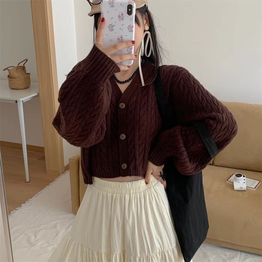 【outer】Vネックニットカーデ　M25968