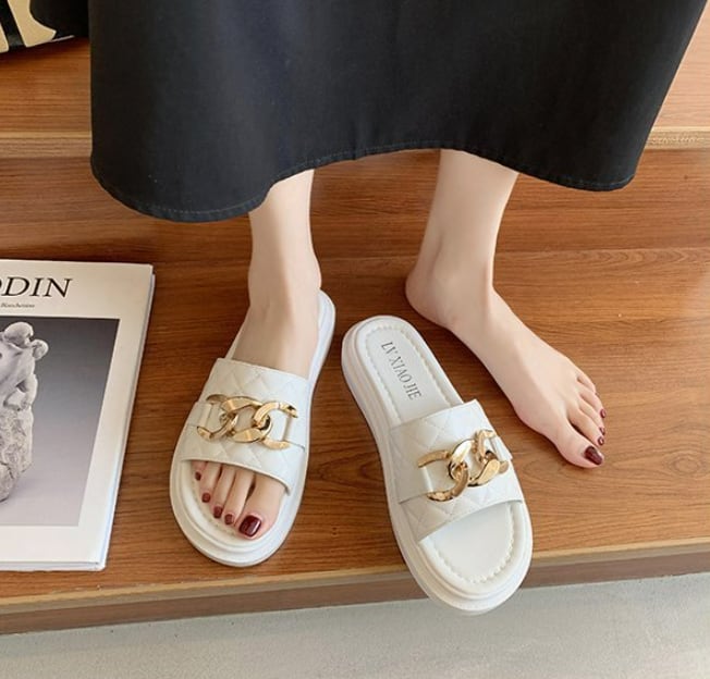 【shoes】絶対流行2色INS風超人気履きやすいキレー目韓国ファションサンダルスリッパF2367