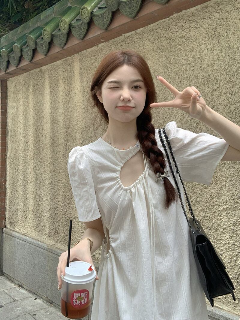 【dress】レース切り替えワンピース G20357