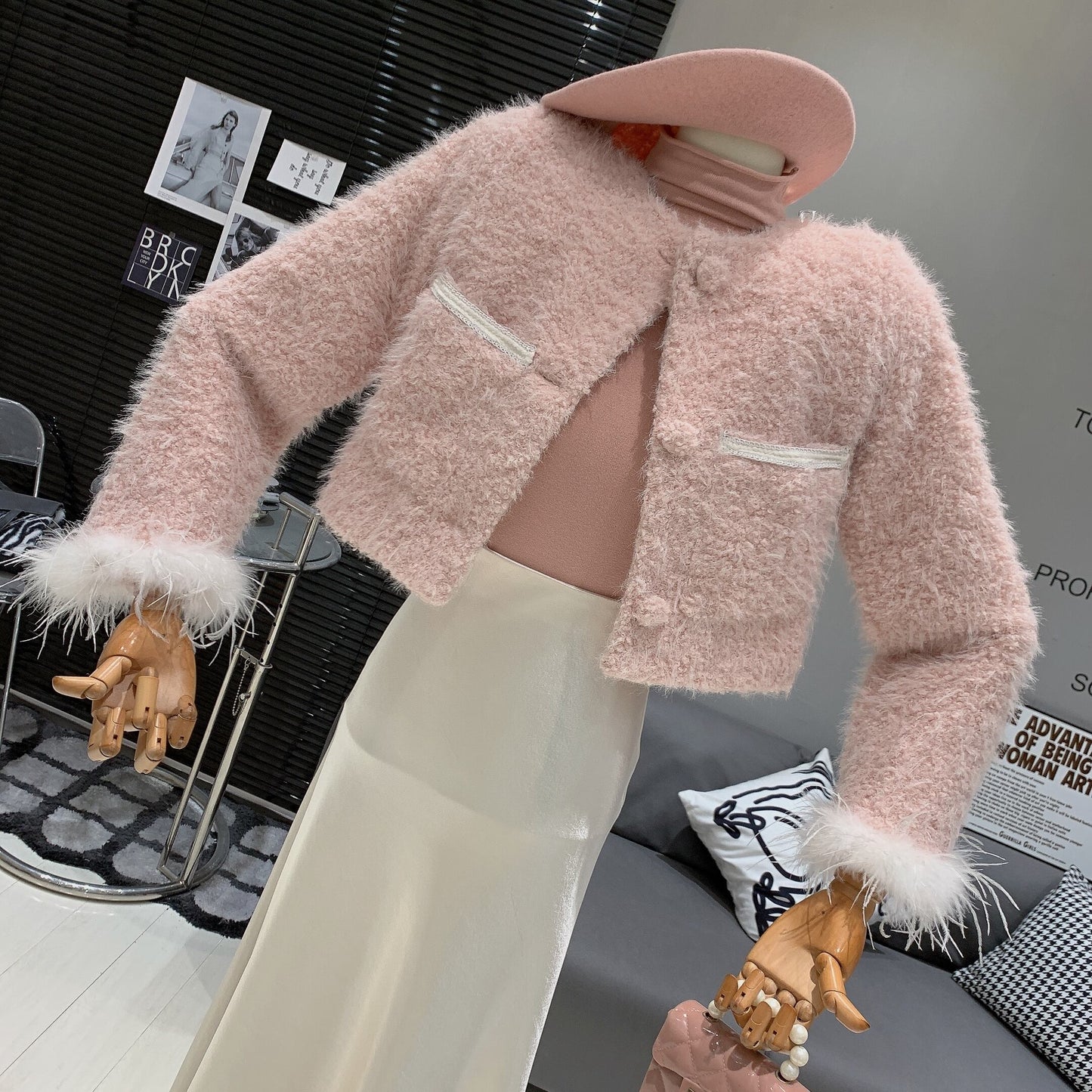 【outer】ファーショートコート　M28441