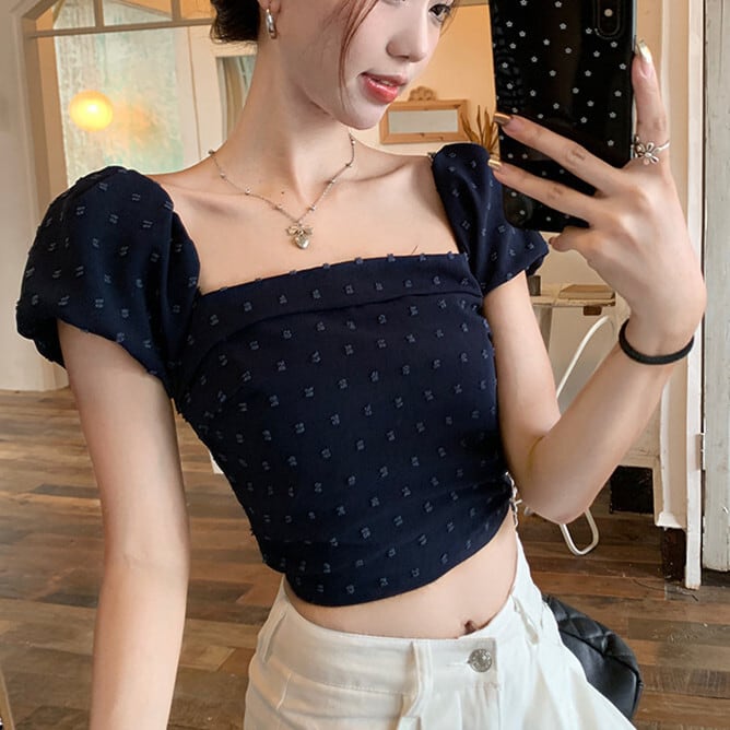 【tops】ボートネックTシャツ　M25171