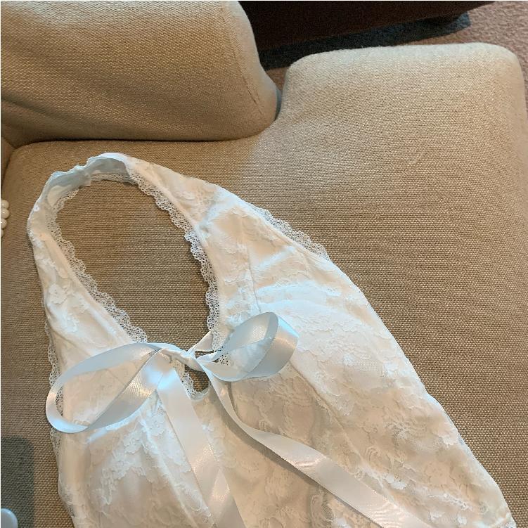 【tops】リボン付きレースキャミソール　M29528