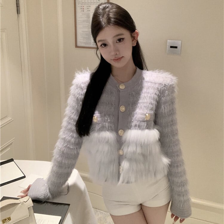 【outer】ファーニットコート　M28180