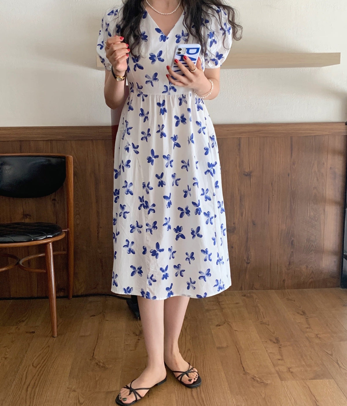 【dress】パフスリーブワンピース　M24628