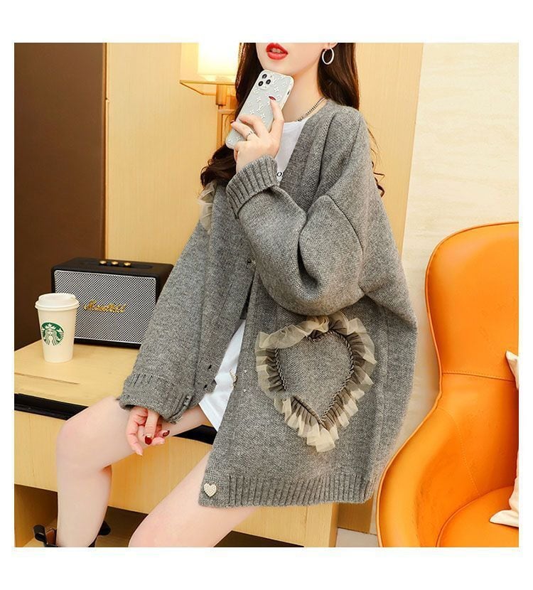 【outer】Vネックニットカーデ　M29144