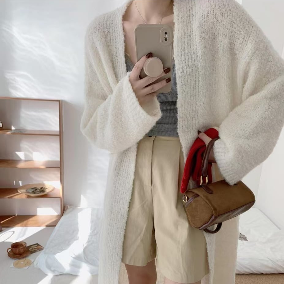 【outer】ロング丈ニットカーデ　M25674