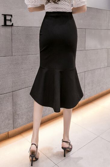 【bottoms】フリル気質満点スリットハイウエストマーメイドスカート G1274