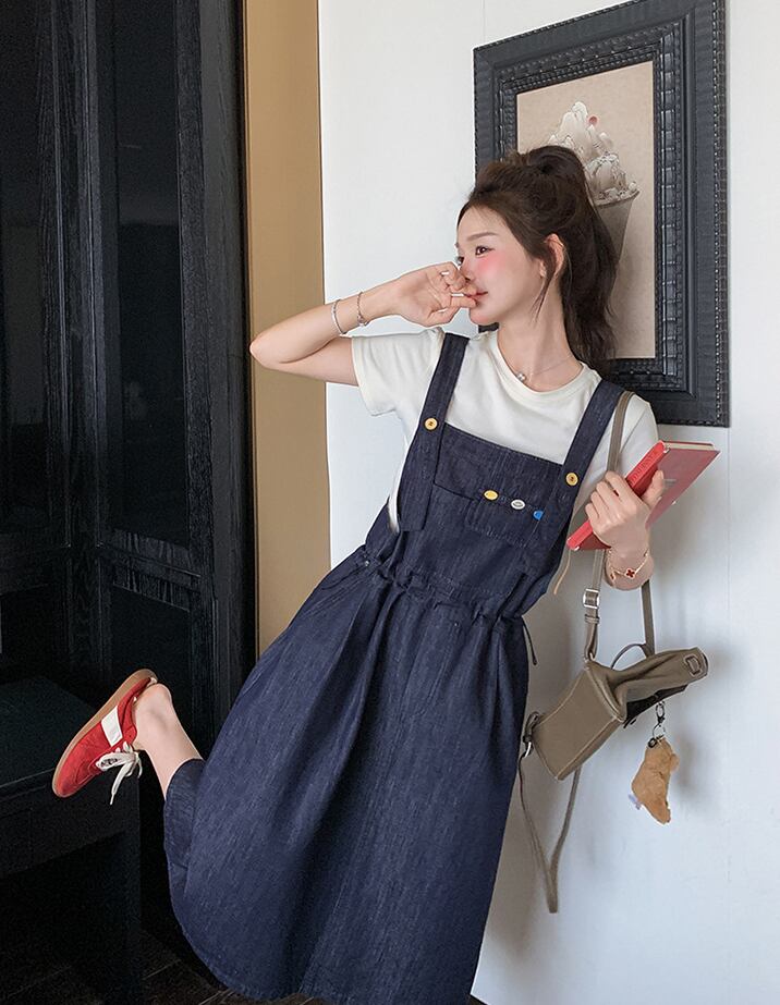 【dress】デニムサロペットスカート Q8321