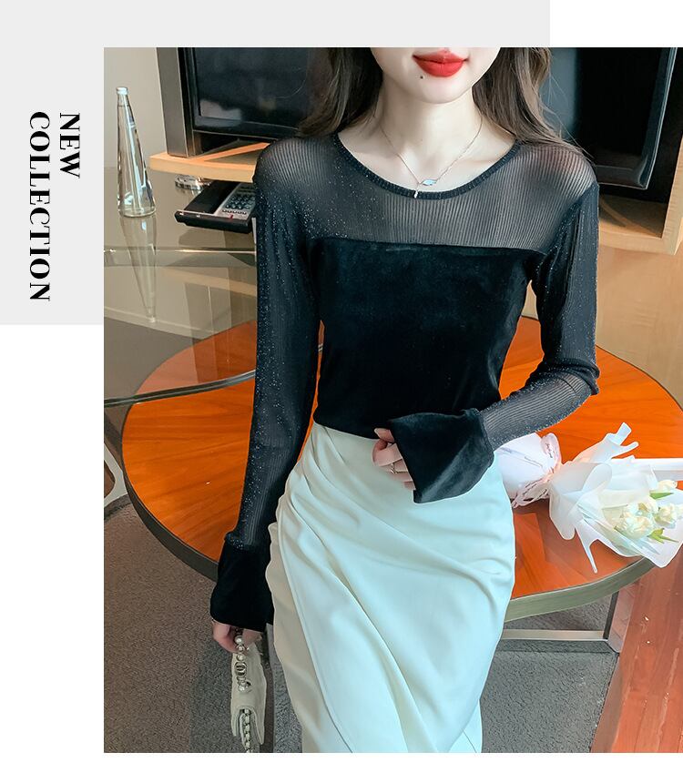【tops】チュールコンビトップス　M29378