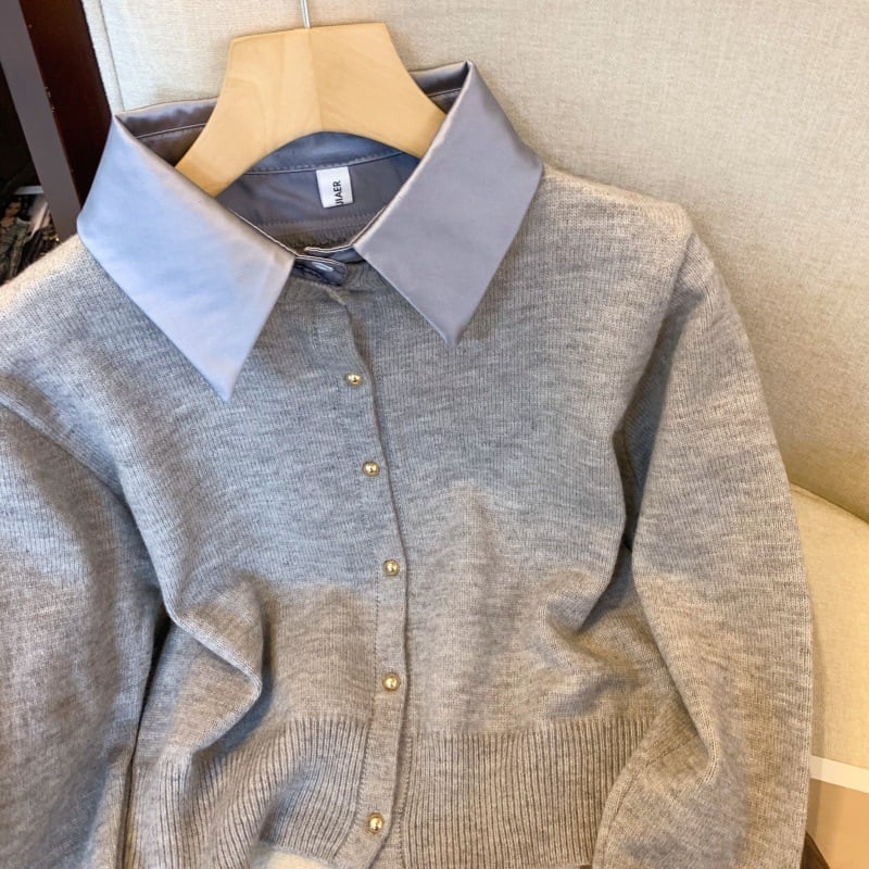 【outer】ドッキングニットカーデ　M29225