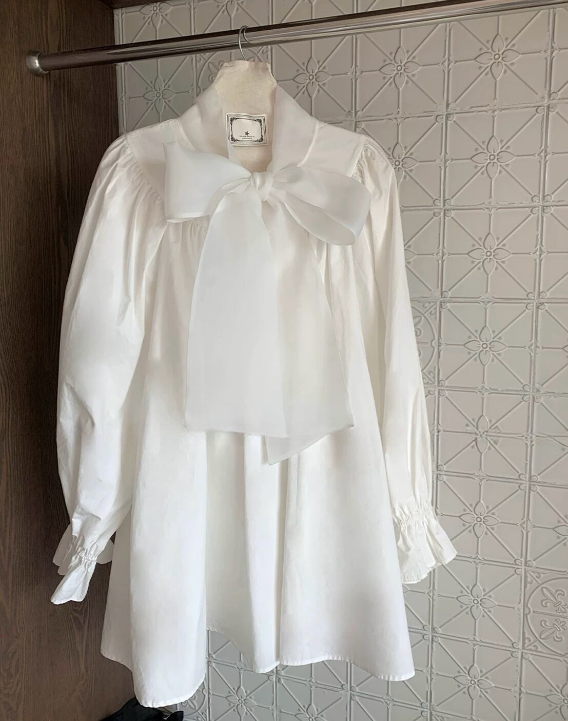 【dress】ビッグリボンシャツワンピース　N3412