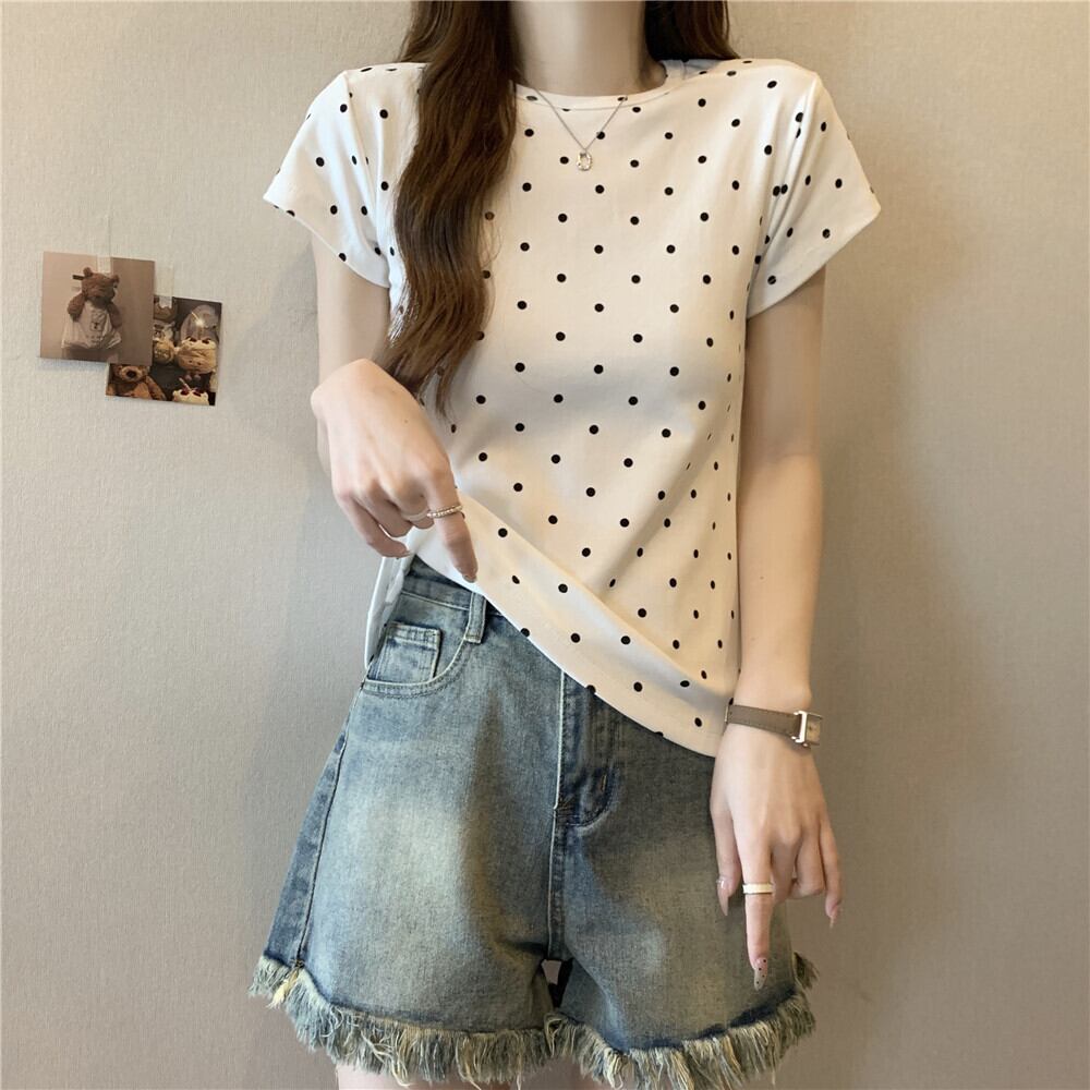 【tops】ドット柄TシャツG20723