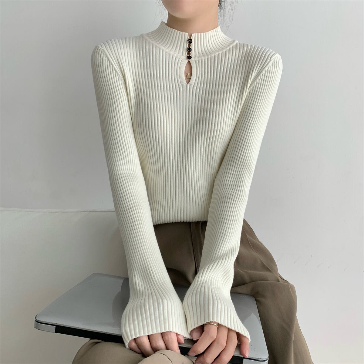 【tops】ニットトップス　M27664
