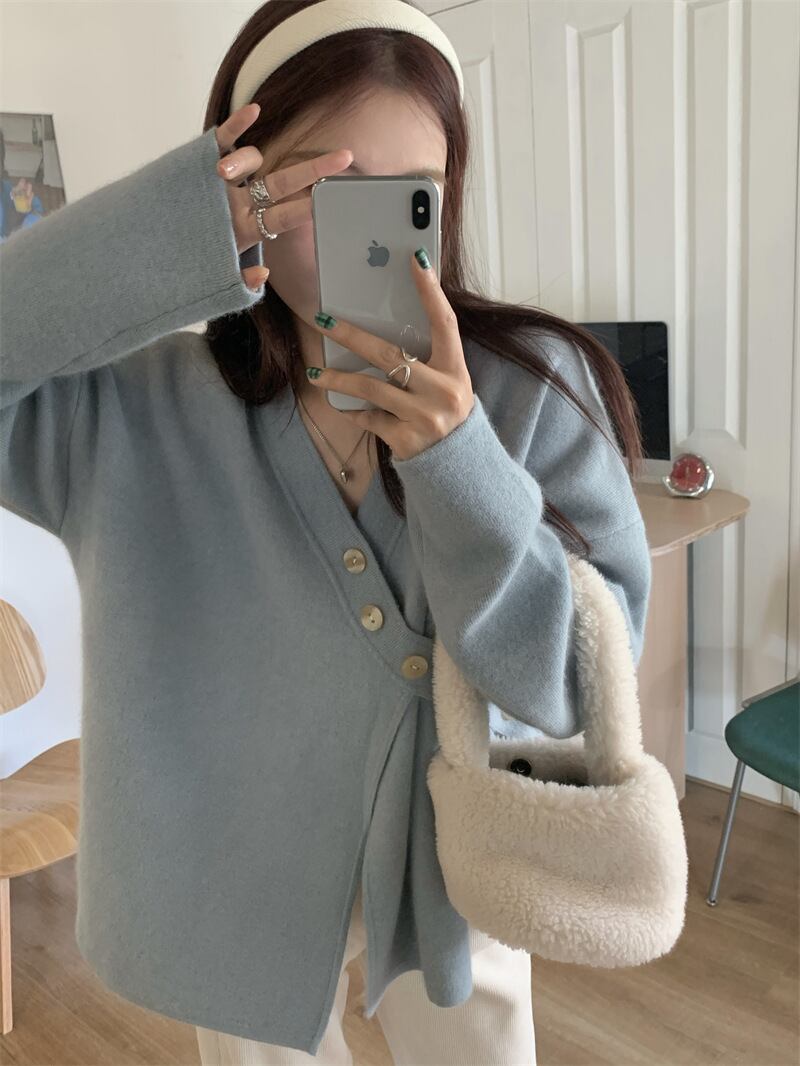 【outer】Vネックニットカーデ　M27161