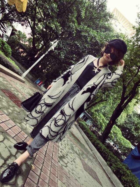【outer】ロング丈ニットカーデ　M18570