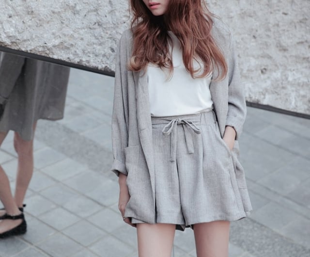 【set】好感度UP!気質満点レトロOL通勤ファッション洋気２点セット G1170