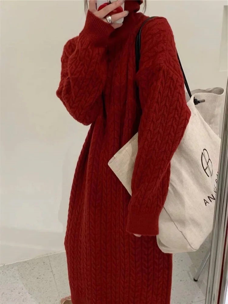 【dress】ハイネックニットワンピース　M25799