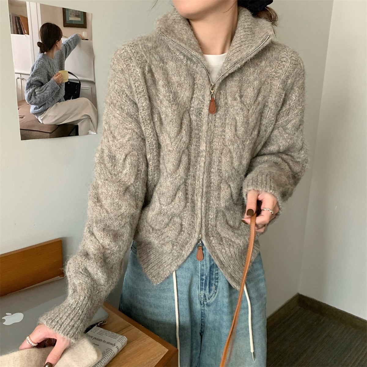 【outer】Wジップニットカーデ　M27741