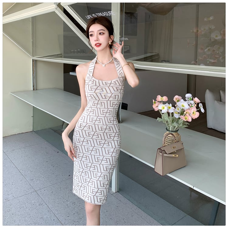 【dress】ニットホルターネックワンピース G21399