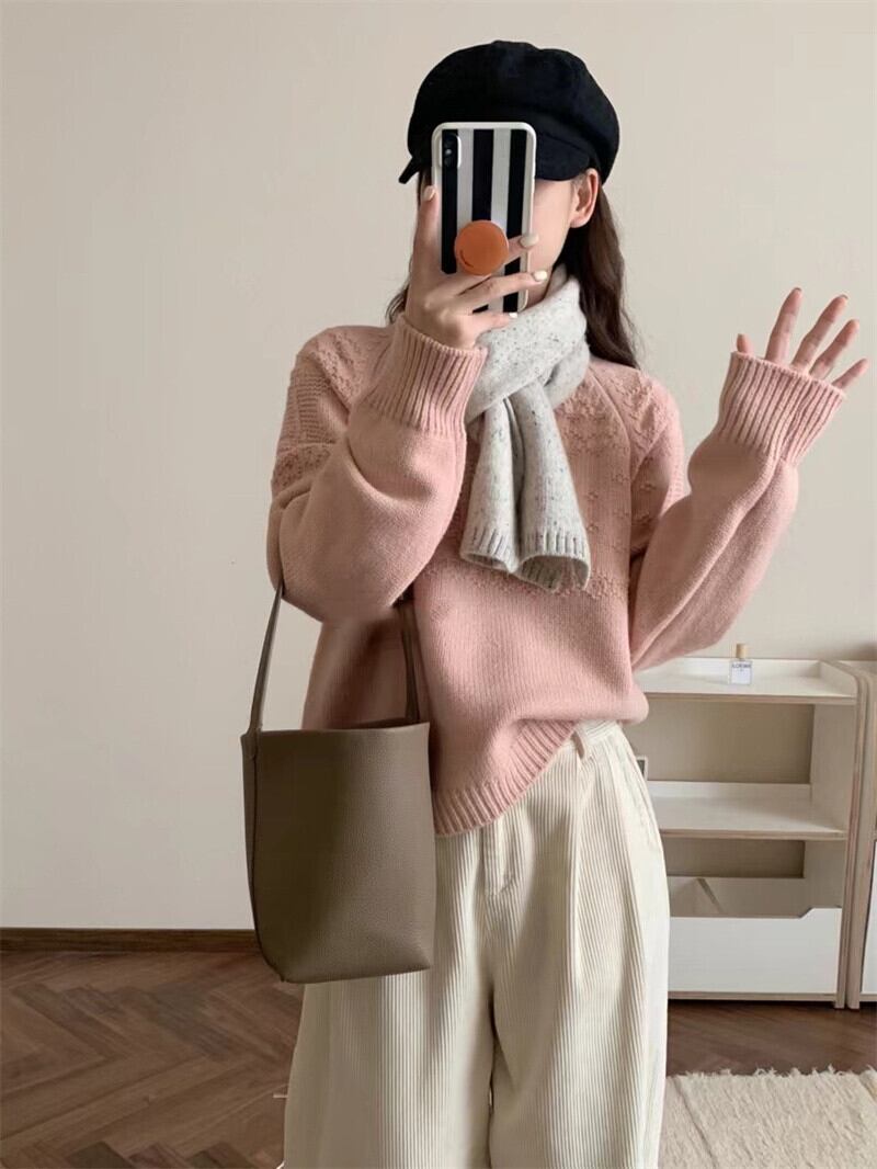 【tops】クルーネックニットセーターM19171