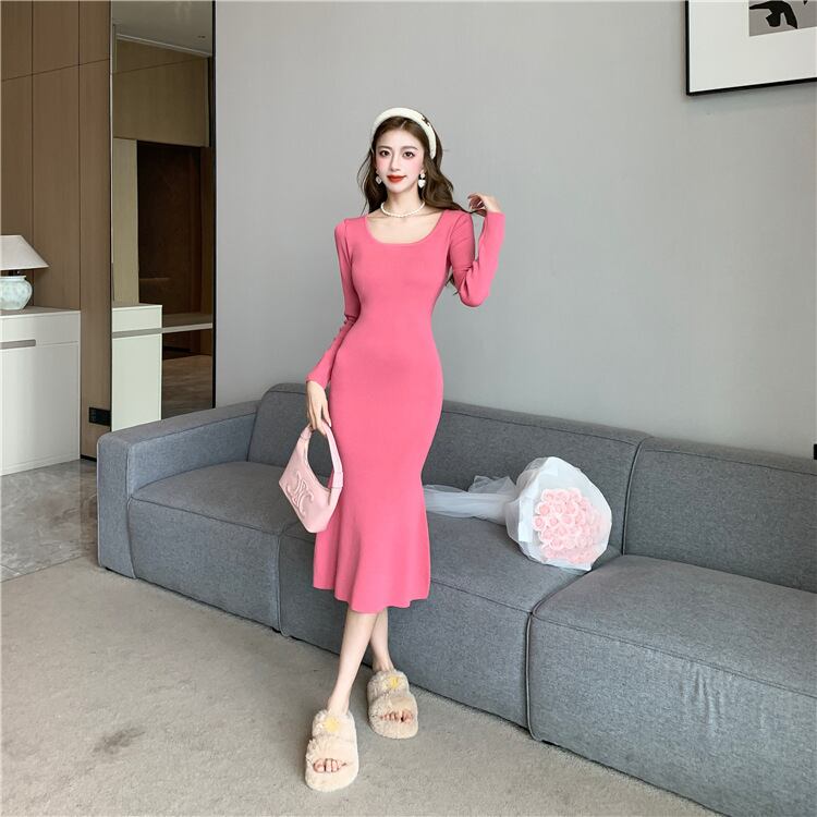 【dress】マーメイドニットワンピース　M18607