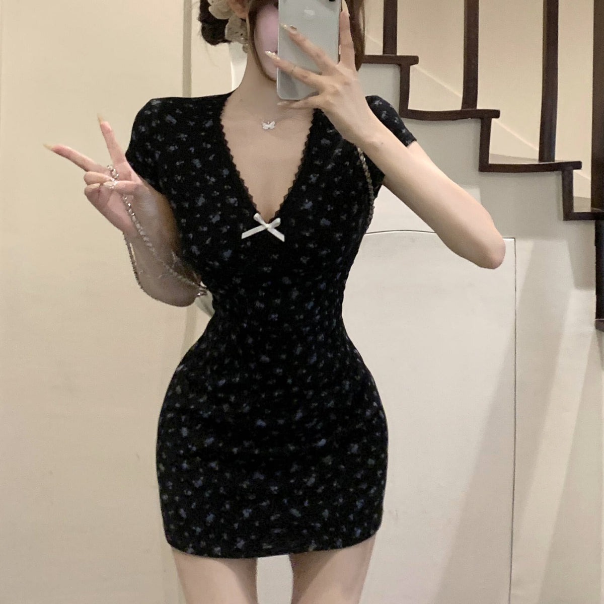 【dress】花柄ワンピース　M24082