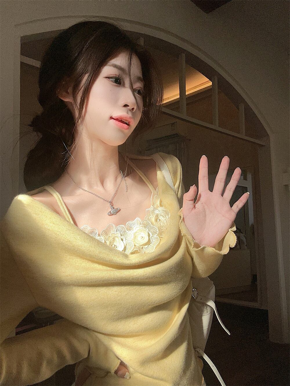 【tops】立体フラワーニットトップス　M27674