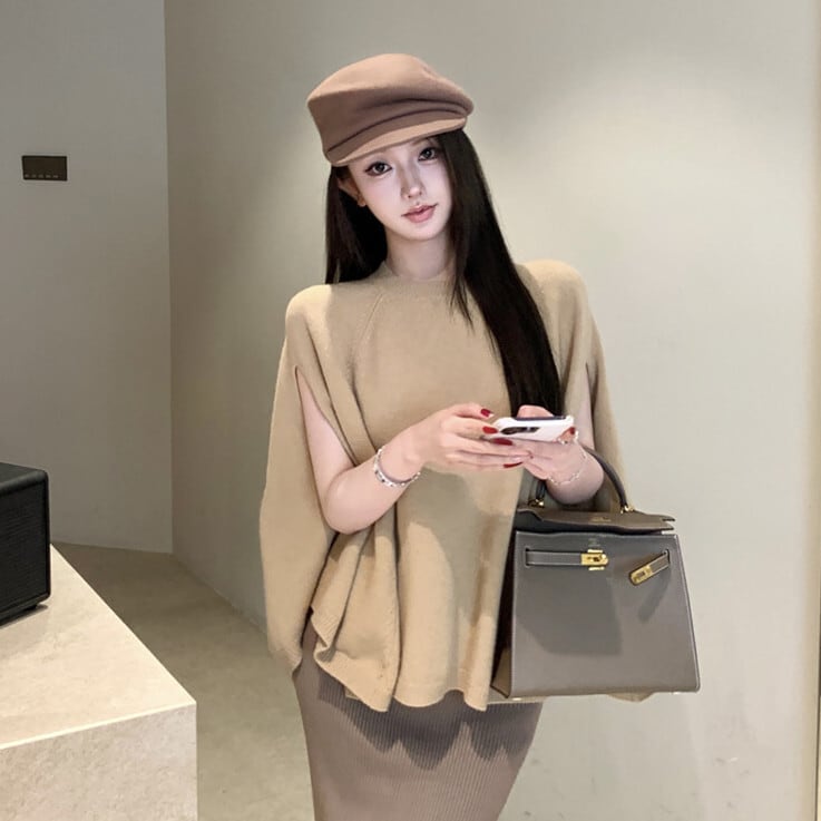 【tops】ニットケープ　M28134