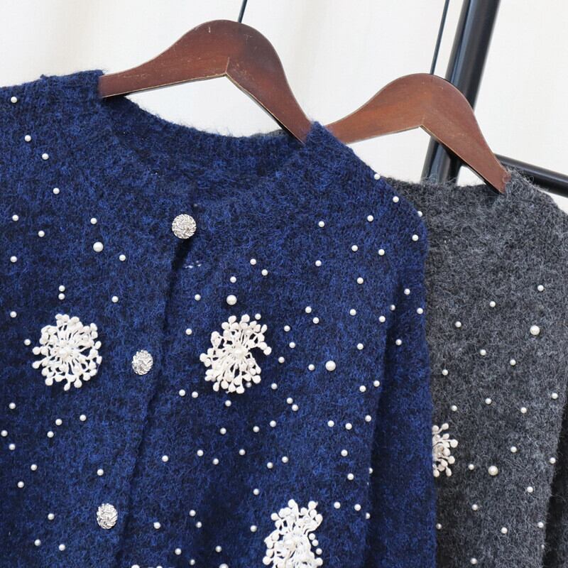 【outer】パールニットカーデ　M28035