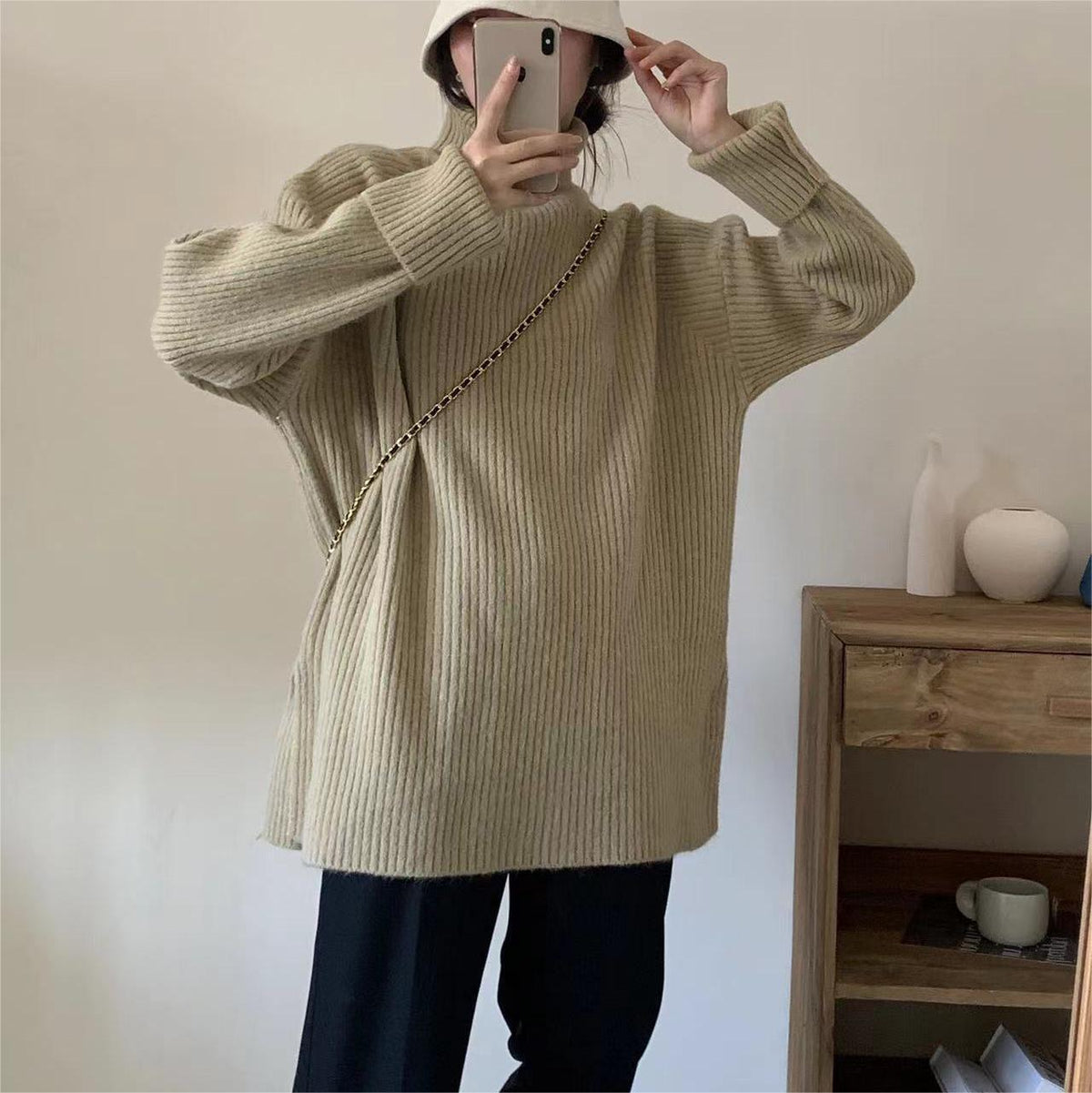【tops】ハイネックニットセーター　M27237