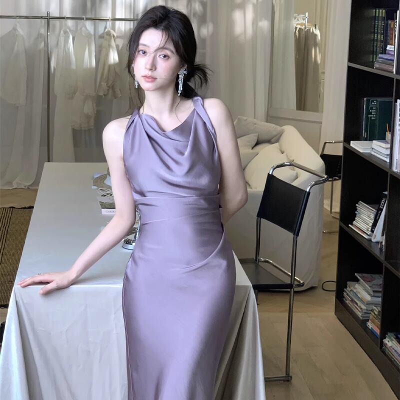 【dress】ノースリーブロングワンピース Q7983