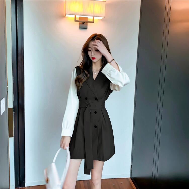 【dress】作好感度UP!気質満点レトロスウィート 長袖着痩せワンピース G1444