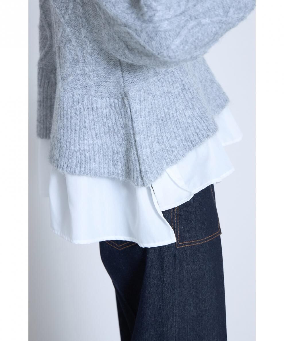 【tops】ドッキングニットセーター　M28784