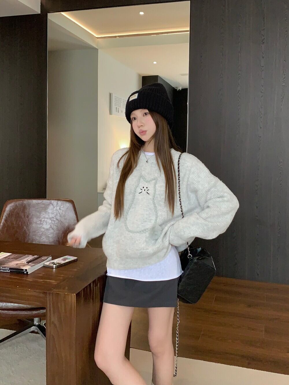 【tops】クルーネックニットセーター　M28833