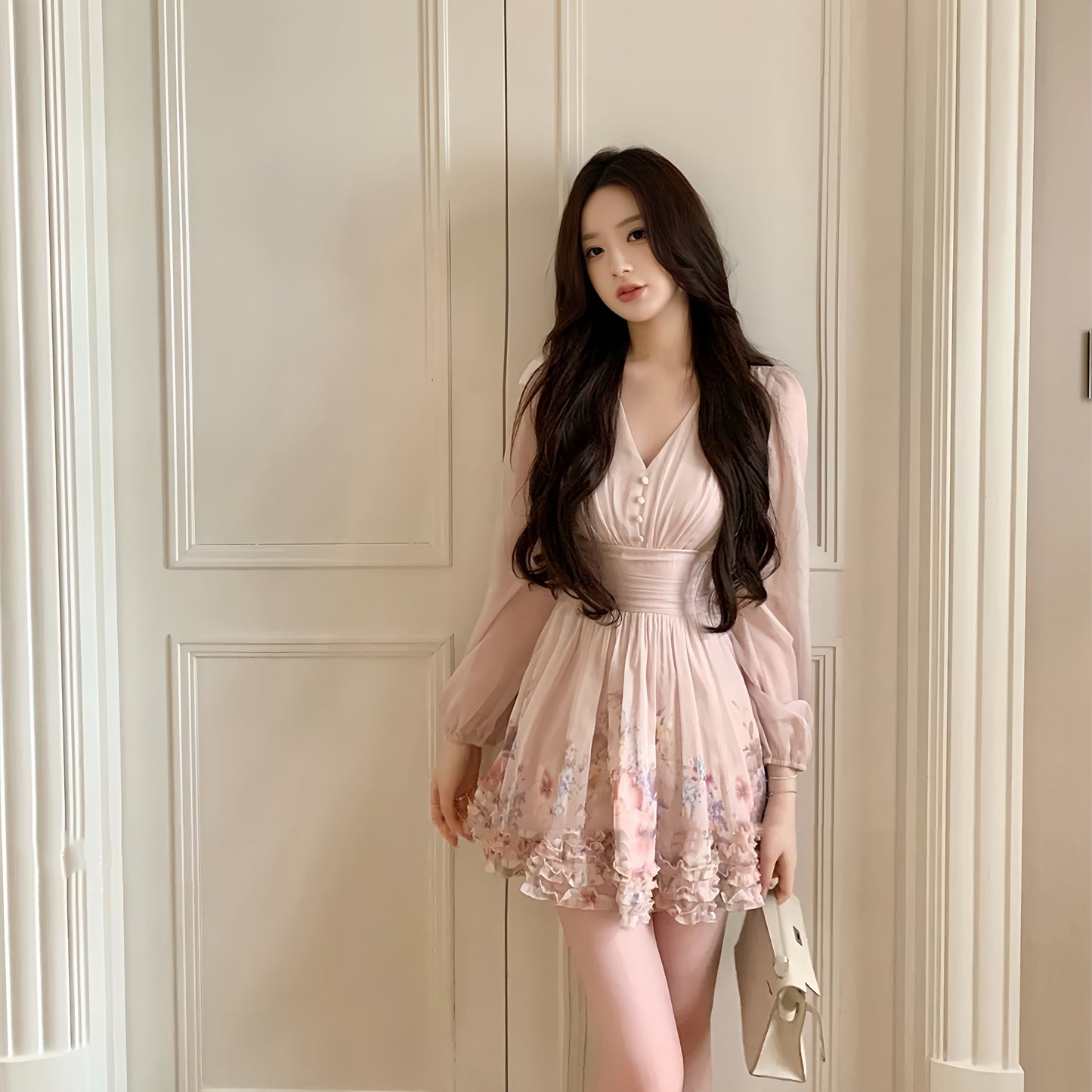 【dress】ギャザーフリルミニワンピース　N3262