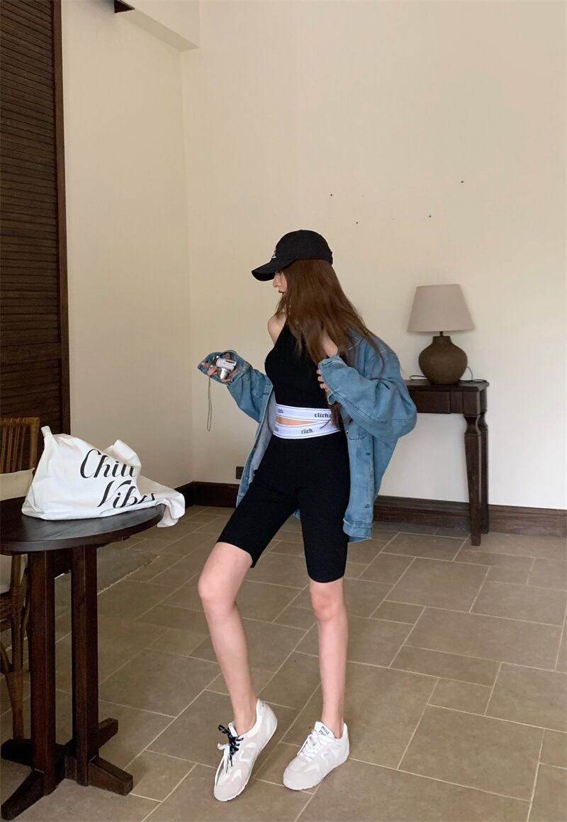 【set】ニットノースリーブトップス+ショートパンツ２点セットG21343