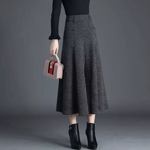 【bottoms】絶対欲しい秋冬新作カジュアル合わせやすいラシャ無地ハイウエスト九分丈ガウチョパンツF0988