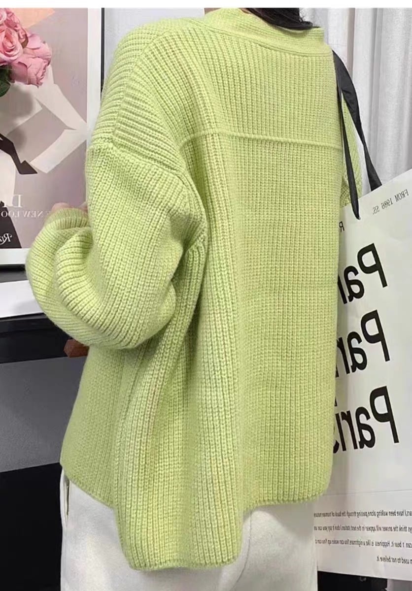 【outer】Vネックニットカーデ　M25668