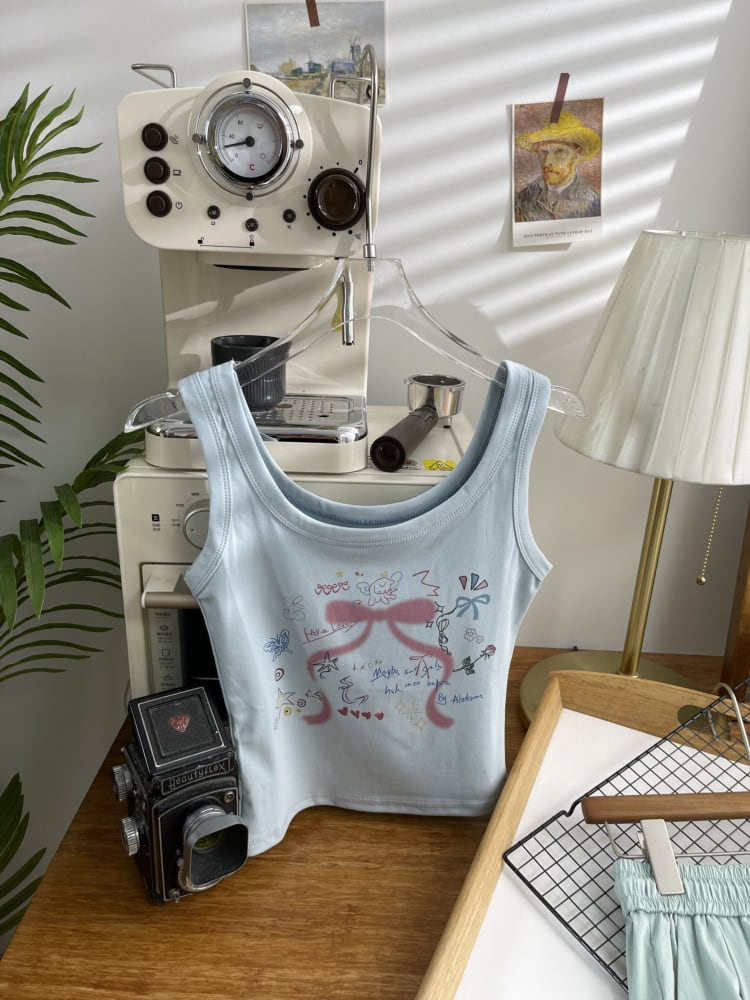 【tops】プリントキャミソール　M24119