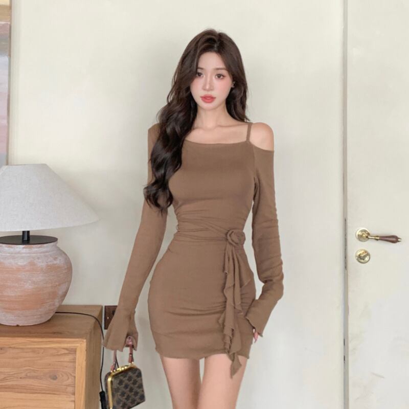 【dress】ワンショルダーミニワンピース Q6913