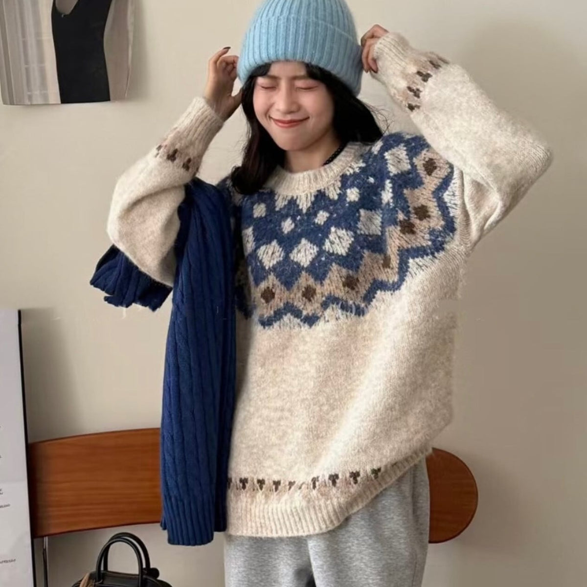 【tops】クルーネックニットセーター　M27697